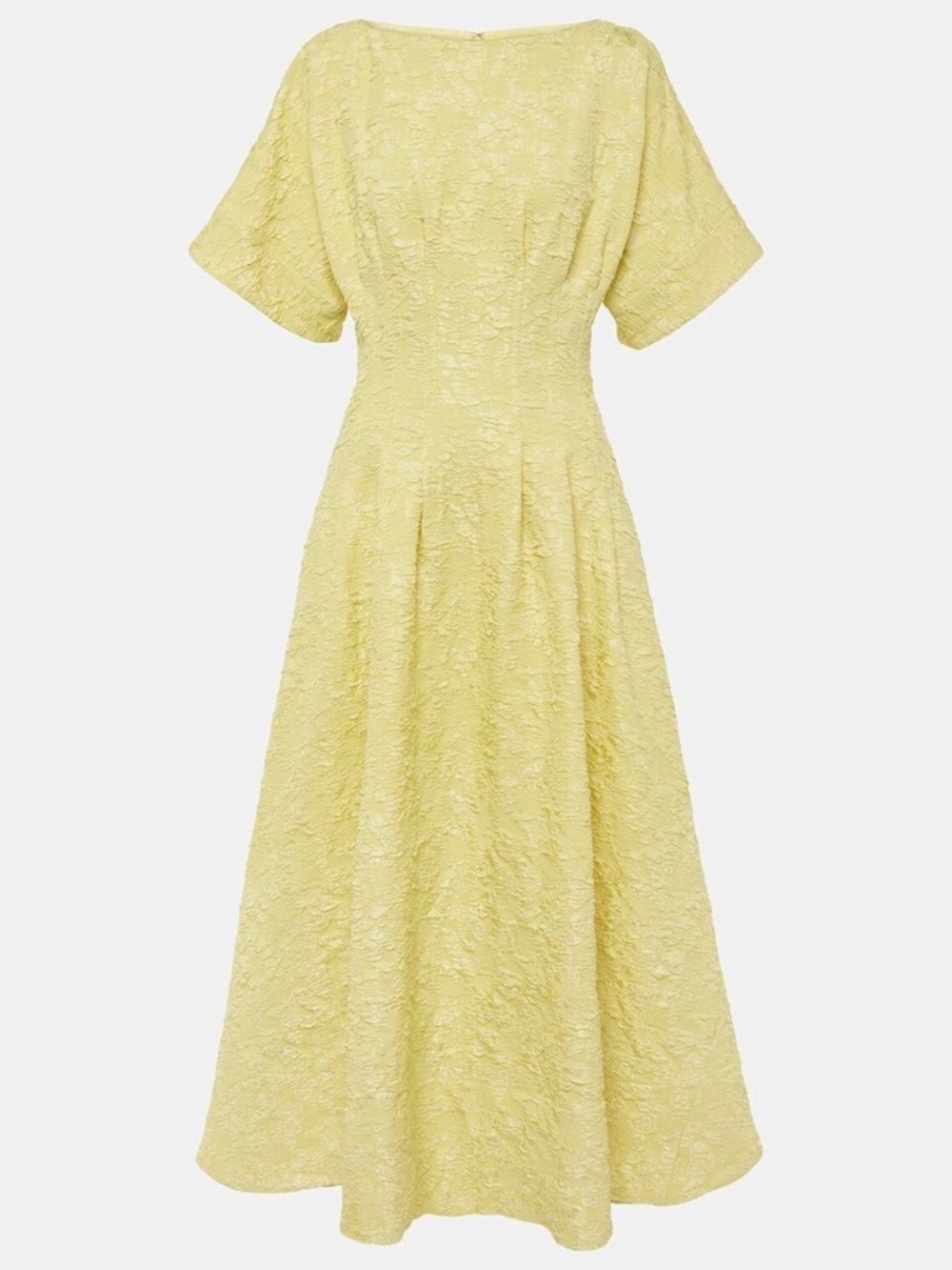 Jonathan Simkhai | Rosalie Yellow Textured Jacquard Maxi Dress Size 4 - Picture 4 of 11